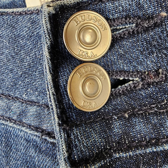 Hudson Boot Cut Dark Wash Jeans Back Flap Pocket Size 28 Made in USA - Picture 6 of 16